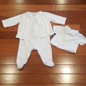 Ralph Lauren baby girls 3 piece outfit, romper